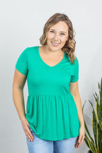 Load image into Gallery viewer, Turquoise Peplum Top