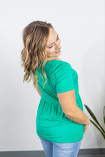 Load image into Gallery viewer, Turquoise Peplum Top