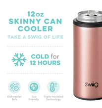 Load image into Gallery viewer, Shimmer Rose Gold Skinny Can Cooler