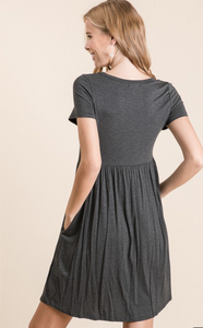 Charcoal Grey Everyday Dress with Pockets