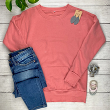 Load image into Gallery viewer, Dark Pink Front Pocket Crew Neck