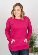 Load image into Gallery viewer, Hot Pink Front Pocket Crew Neck