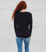 Load image into Gallery viewer, Laced Up Black Longsleeve