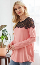 Load image into Gallery viewer, Pink Lace Longsleeve